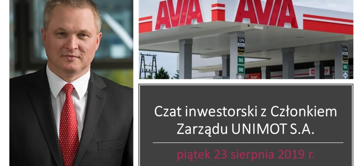 Polska flaga językowa dla złota i paliwa 95-98 oktanowego z reklamą stacji benzynowych AVIA. Rozmowa z członkiem zarządu UNIMOT S.A. 23 sierpnia 2019 roku.