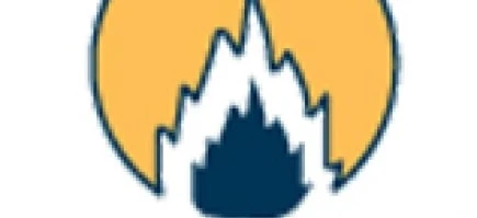 Ognisty logo dla usług GAZOWNICTWO, reprezentujący energię i profesjonalizm w branży.