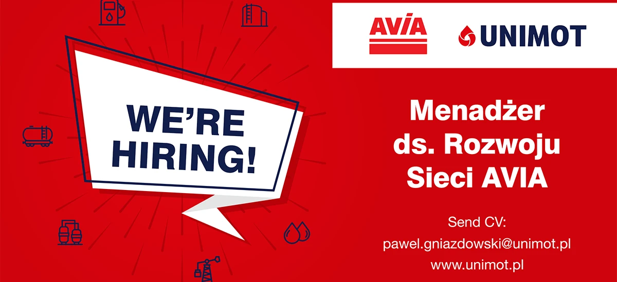Ogłoszenie: ZATRUDNIAMY! AVİA UNIMOT poszukuje menadżera ds. rozwoju sieci. Wyślij CV na adres pawel.gniazdowski@unimot.pl. Odwiedź stronę www.unimot.pl, aby uzyskać więcej szczegółów.