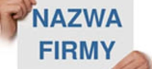 Białe tło z pogrubionym tekstem w języku polskim o treści "NAZWA FIRMY". Czysty minimalistyczny design dla profesjonalnego wyglądu.