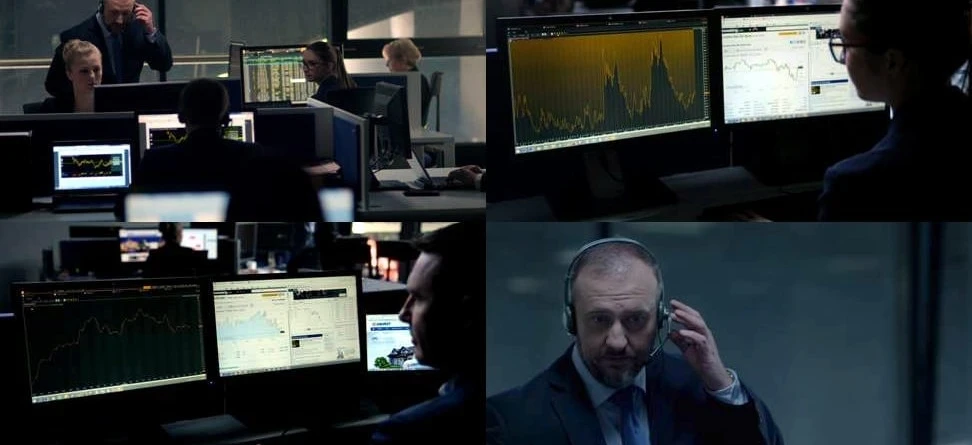 Przedstawiciel klasy białej siedzący przy biurku z monitorem komputerowym, komputerem osobistym i innymi urządzeniami elektronicznymi. Technologia w miejscu pracy zapewnia efektywne środowisko pracy.