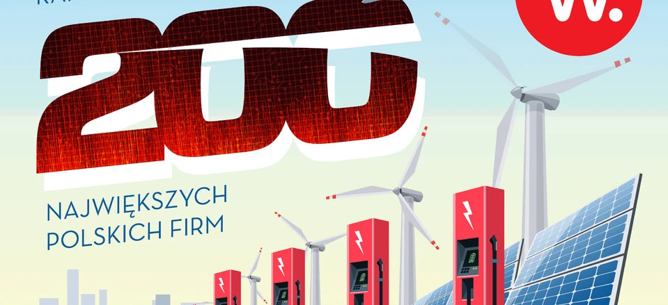 Logo dla "Wprost" reklamujący ich ranking 200 największych polskich firm. Wyróżnij się w rankingu z "Wprost".