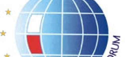 Projekt graficzny globu reprezentującego planetę Ziemię na forum ekonomicznym.