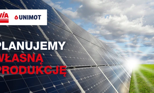 Panele słoneczne i turbina wiatrowa na farmie energii odnawialnej z marką AVİA UNIMOT. Planujemy własną produkcję.