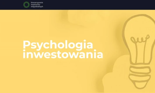 Obraz z diagramem ilustrującym zasady projektowania graficznego i tekst w języku polskim wymieniający Stowarzyszenie Indywidualnych Inwestorów i Psychologię Inwestowania.