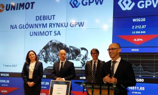 UNIMOT zadebiutował na GPW, kurs PDA w górę o 20%