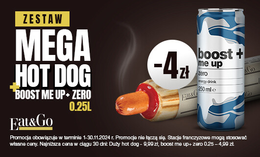 Hot dog + boost me up+ zero