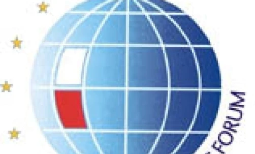 Projekt graficzny globu reprezentującego planetę Ziemię na forum ekonomicznym.